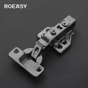 ROEASY 35毫米黑色镀镍饰面软关闭3D可调液压橱柜黑色铰链
