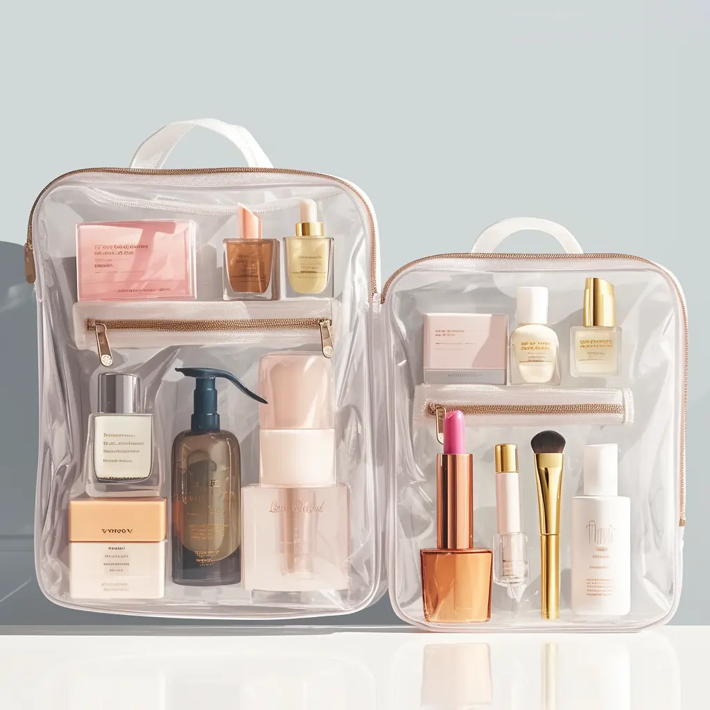 Trousse de maquillage de voyage transparente pour articles de toilette personnalisée trousse cosmétique étanche en PVC avec fermeture éclair pour hommes femmes