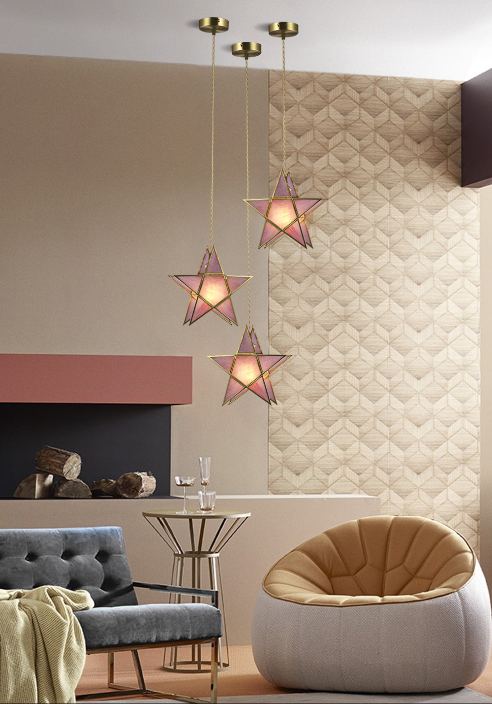 2021 New Design Lamps Contemporary Home Decor Star Pendant Light