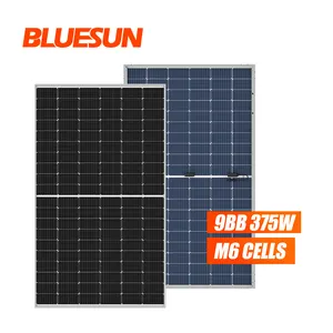 अच्छी गुणवत्ता 166mm सौर पैनल 370 वाट मोनो bifacail आधा काट सौर पैनल 375w