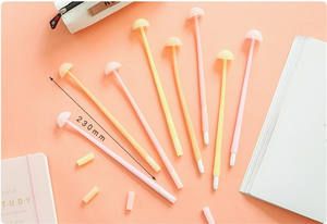 Büro Briefpapier Leuchtende Karikatur blau schwarz Tinte Stift Schönheit schwarz Student Unterschrift 0,5mm Student Pilz Gel Stift - Product Image 6