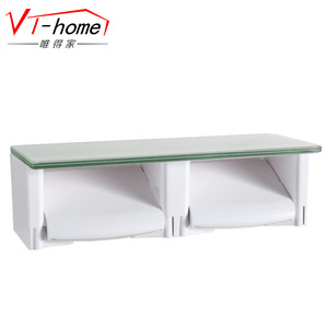 Weidejia Double Plastic Tempered Glass <b>Toilet</b> Paper Holder for Hotels and Guesthouses - Product Image 1