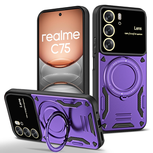 Премиум защитный Магнитный чехол для Realme C75 4G-Многофункциональная подставка с поворотом на 360 °, Противоударная защита от царапин - Product Image 6
