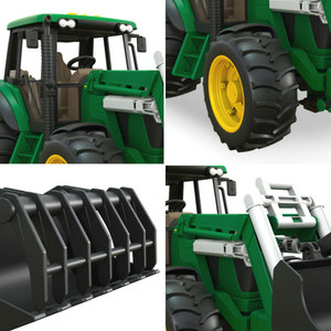 <span class=keywords><strong>Grand</strong></span> ensemble de jeu de ferme en plastique tracteurs à friction à l'échelle 1 16 avec lumière et son - Product Image 4