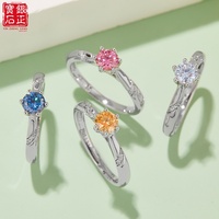 Bague de luxe pour femme style micro-pavé, en argent sterling S925 plaqué rhodium, avec moissanite 0,5 ct couleur D certifiée GRA, sertie à griffes