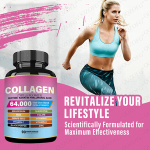 Cápsulas de péptidos de colágeno 6000mg con vitamina C | Tipo 1 y 3 Mejora la salud de la piel con ácido hialurónico, biotina y vitamina C - Product Image 3