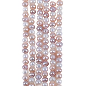 Perles d'eau douce naturelles Zhuji, 5-5,5 mm, blanc poudre, violet, couleurs mélangées, presque perles, matériel de fabrication de bijoux DIY, accessoires - Product Image 5