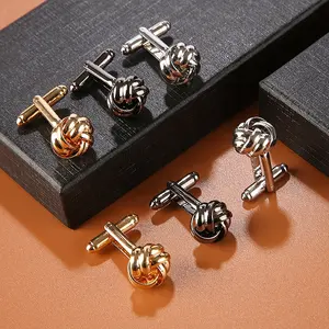 Fabrika satış çeşitli moda alaşım kol düğmesi hediye seti lüks cuflink erkek kol düğmeleri büküm içi boş lüks erkekler için kol düğmeleri