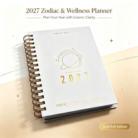 Agenda hebdomadaire personnalisé 2027, nouveau design, spirale, feuilles mobiles, PVC, tissu PP, couverture rigide B5, estampage à chaud doré, impression CMYK