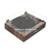 Tourne-disque en vinyle Tourne-disque portable à 3 vitesses avec cache-poussière Tourne-disque en vinyle 2.0 son stéréo