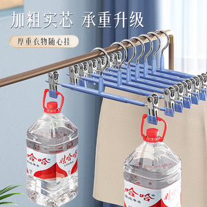 Plastic Coated Trouser Hanger With <b>Clips</b> Non Slip Stainless Steel Clothes Organizer For Pants Skirts Storage Rack <b>Hook</b> Type - Product Image 5