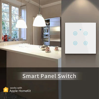 Interrupteur JRUMP Apple Homekit Interrupteur tactile pour la maison intelligente Interrupteurs lumineux vocaux WIFI Interrupteur intelligent à commande vocale Siri