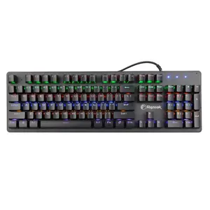 Razeak Christmas Wholesale Outemu Red Axis RGB Backlit CNC Professional Gamer Wired Mechanical Gaming Keyboard for Computer PC