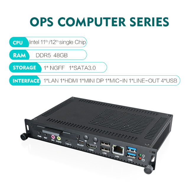 Wholesale 80 Pin OPS Computer Intel 12th 13th Gen Core I3 I5 I7 I5-1240P I7-1260P DDR4 4K OPS Mini PC for Interactive Whiteboard