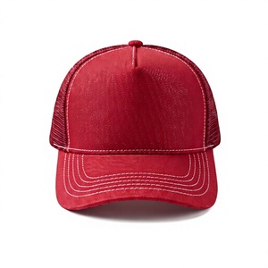Gorra Trucker Roja de Terciopelo, 6 Paneles, Ajustable, Transpirable, Unisex, Casual, para las Cuatro Estaciones, 100% Algodón - Product Image 3
