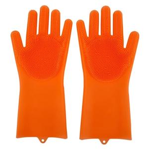 قفازات سيليكون مع غسل الغسيل قفازات من الجلد-اللاتكس الحرة تنظيف المطبخ Sc قفازات من الجلد غسل الاطباق - Product Image 3