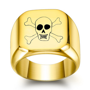 Stainless Steel Skull <b>Ring</b> 22mm 18mm Polished Men's Jewelry Gift Round Square Shape Geometric Design - Product Image 4