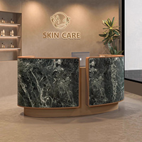 Comptoir de bar demi-rond minimaliste moderne, bureau de réception circulaire pour salon de manucure et salon de beauté