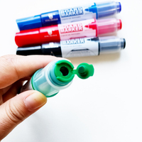 Marqueur effaçable pour tableau blanc rechargeable et reutilisable de 6 mm avec tube d'encre double face 4 couleurs