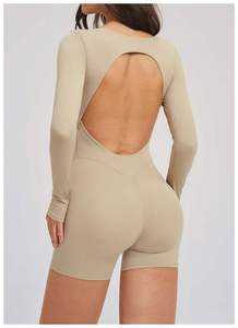 <span class=keywords><strong>Justaucorps</strong></span> de sport JY pour femme, sensation seconde peau, dos évidé, respirant, extensible dans quatre directions, séchage rapide, taille haute, pour yoga, course et entraînement en salle de sport - Product Image 3