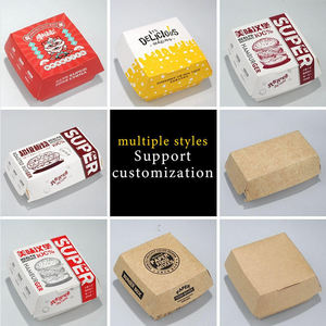 Cajas de Hamburguesas de Papel Recubierto Biodegradable de Grado Alimenticio, Venta al Por Mayor de Fábrica, Personalizadas, Plegables y Desechables - Product Image 6