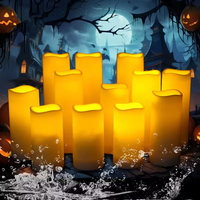 Bougie LED Votive en Plastique ABS Étanche, Bougie Électronique Sans Flamme Résistante au Vent pour Église, Jardin, Noël, Hôtel, Décoration
