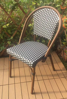 Chaise de salle à manger en rotin, mobilier d'extérieur, personnalisé directement à l'usine, chaise de Restaurant, Patio, vente chaude, chaise en rotin Portable, empilable