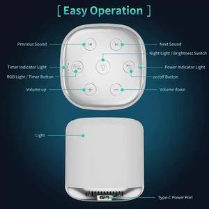 Máquina de ruido blanco inteligente portátil para bebés y niños, con control de brillo de luz mediante la aplicación Bluetooth Tuya, para dormir por la noche, con sonido saludable. - Product Image 3