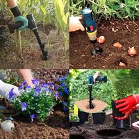 Set Mata Bor Logam Alat Berkebun Baja Batang Spiral untuk Menggali Tanah Longgar, Menanam Bunga dan Pohon, Alat Tanam