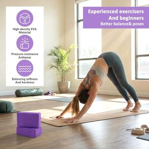 Bloc de yoga en EVA 22,5*15*7,5 cm pour débutants, brique de soutien en mousse souple pour le yoga à domicile, les étirements et l'entraînement à l'équilibre - Product Image 4