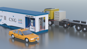 <span class=keywords><strong>Stazione</strong></span> di <span class=keywords><strong>Rifornimento</strong></span> Mobile CNG per Veicoli con Dispenser e Compressore, <span class=keywords><strong>Stazione</strong></span> Secondaria CNG Montata su Skid - Product Image 4