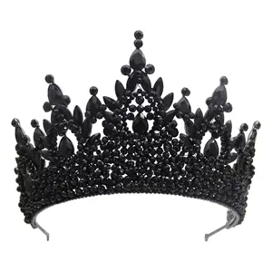 Diadème de Mariage en Cristal Personnalisé Miss Univers, Coiffe Couronne de Reine pour Mariée et Femmes en Vert, Bleu, Rouge, Violet, Or - Product Image 4