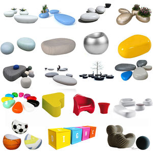 Silla de Arte de Forma Irregular Personalizada, Taburete de Piedra de Fibra de Vidrio Moderno para Jardín, Patio, Parque, Centro Comercial, Decoración de Hoteles - Product Image 6