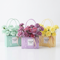 Sacs en papier kraft colorés imperméables style macaron à pois YZ, sacs pour arrangements floraux, sacs texturés pour cours de fleuristerie