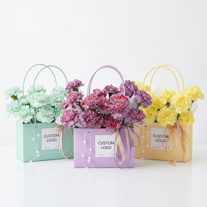 Sacs en papier kraft colorés imperméables style macaron à pois YZ, sacs pour arrangements floraux, sacs texturés pour cours de fleuristerie - Product Image 3