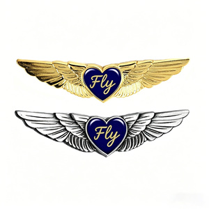 Insignia de Solapa de Metal con Diseño 3D Personalizado de Fábrica, Broche de <span class=keywords><strong>Pecho</strong></span> para Uniforme de Aviador, Alas de Avión, Pin de Solapa, Pegatina Impresa de Aviación - Product Image 6