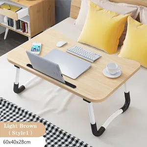 Folding Adjustable Writing Computer Laptop Portable Table Bed Desk Wooden Foldable Table