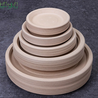 Bols en papier compostables, assiettes jetables pour Noël, écologiques, résistantes à la chaleur, en fibre de bambou