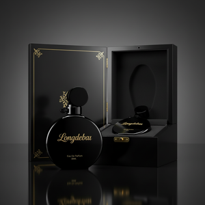 Nuevo Diseño 2026, Botella de Perfume Redonda y Delgada de 50 ml, Botella de Perfume de Vidrio de Lujo Negra con Tapa de Zamac Extraíble - Product Image 1