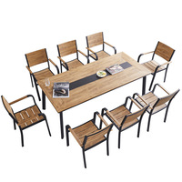 Ensemble de table et chaises de salle à manger en alliage d'aluminium pour extérieur, jardin, cour, terrasse, usage commercial