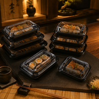 Wegwerp PET plastic bento box rechthoekig meeneemdoosje supermarkt voedselcontainer voedselveilige lunchbox groothandel
