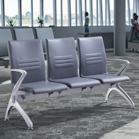 Chaise moderne en acier avec coussin en mousse durable, pieds antidérapants amovibles, design écologique pour les espaces publics