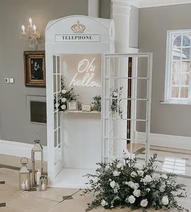 Cabine téléphonique blanche décor de mariage Londres cabine téléphonique décoration de fête accessoires de mariage cabine téléphonique blanche