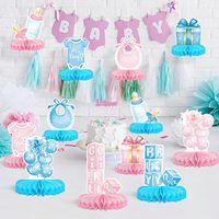 Décorations en papier nid d'abeille pour révélation du sexe, 12 pièces, autocollants artisanaux DIY, centre de table, décoration de fête pour baby shower
