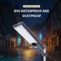 Lampadaire Solaire LED Intégré Tout-en-un Étanche IP65 pour Extérieur 300W-600W 6000K Lumière du Jour 8H d'Éclairage à Détection Micro-ondes