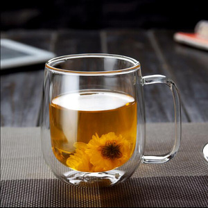 Mug en verre à double paroi 250 ml isolé transparent pour thé, café, jus - Product Image 1