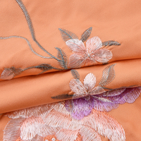 Tissu en maille brodé multicolore créatif orange personnalisable pour vêtements d'enfants, robes d'été et projets de bricolage