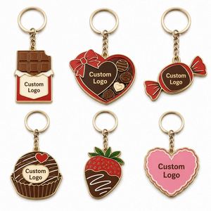 Llaveros de Chocolate Personalizados al por Mayor, Elegantes y Románticos Regalos para el Día de San Valentín, Cadena de Metal, Recuerdo Dulce para Festivales - Product Image 1