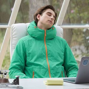 Chaqueta de Protección Solar Transpirable <span class=keywords><strong>con</strong></span> Capucha y Airbag UPF50+, <span class=keywords><strong>con</strong></span> Almohada Inflable para <span class=keywords><strong>el</strong></span> Cuello, Unisex, Portátil y Ligera - Product Image 1