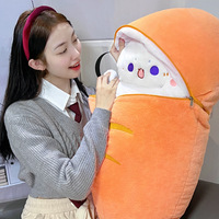 Peluche Lapin Radis, Coussin Chat, Jouet en Peluche Animaux du Zodiaque, Rembourrage Coton PP, Poupée en Tissu, Mascotte à Coucher et à Embrasser, 5-7 Ans, 0-10cm
